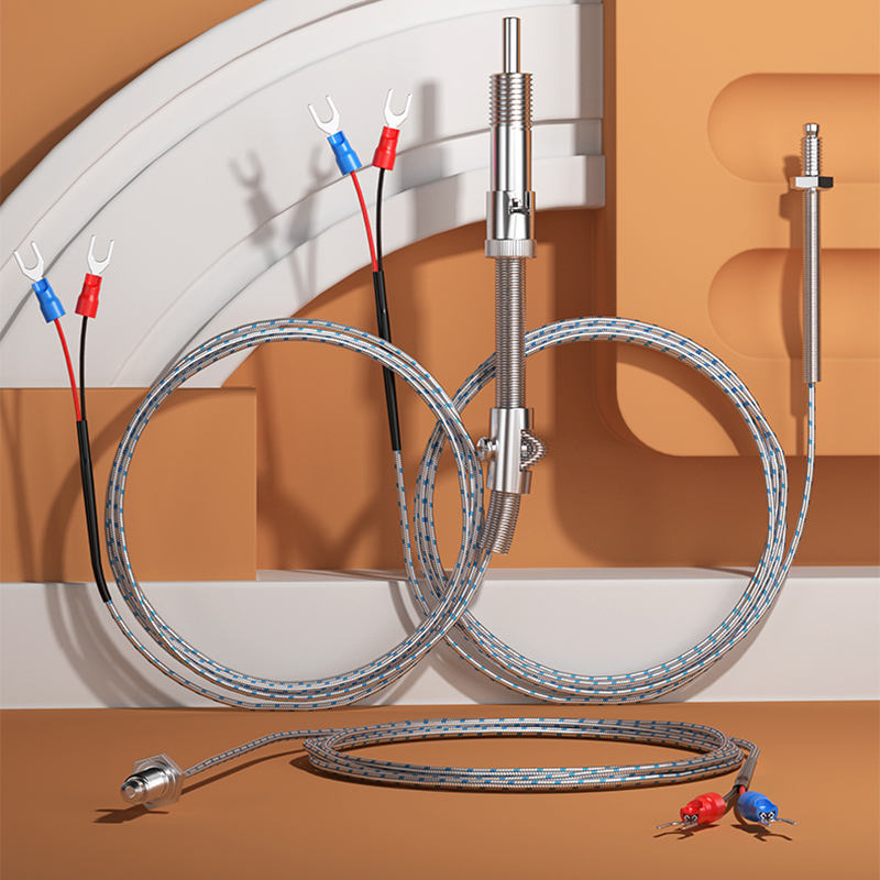 เซนเซอร์วัดอุณหภูมิขนาดกะทัดรัดเกรดอุตสาหกรรมพร้อมหัววัด PT100K (M6/M8) เทอร์โมคัปเปิลแบบยึดด้วยสกรูสแตนเลส