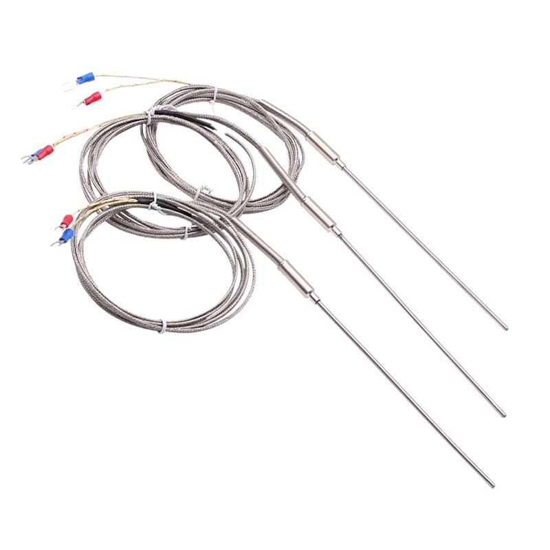 เทอร์โมคัปเปิลยืดหยุ่นหุ้มเกราะเข็ม Type K 2 สาย อุณหภูมิสูง ความเที่ยงตรงสูง เทอร์โมคัปเปิลพร้อมเซ็นเซอร์ PT100 RTD แบบขยาย