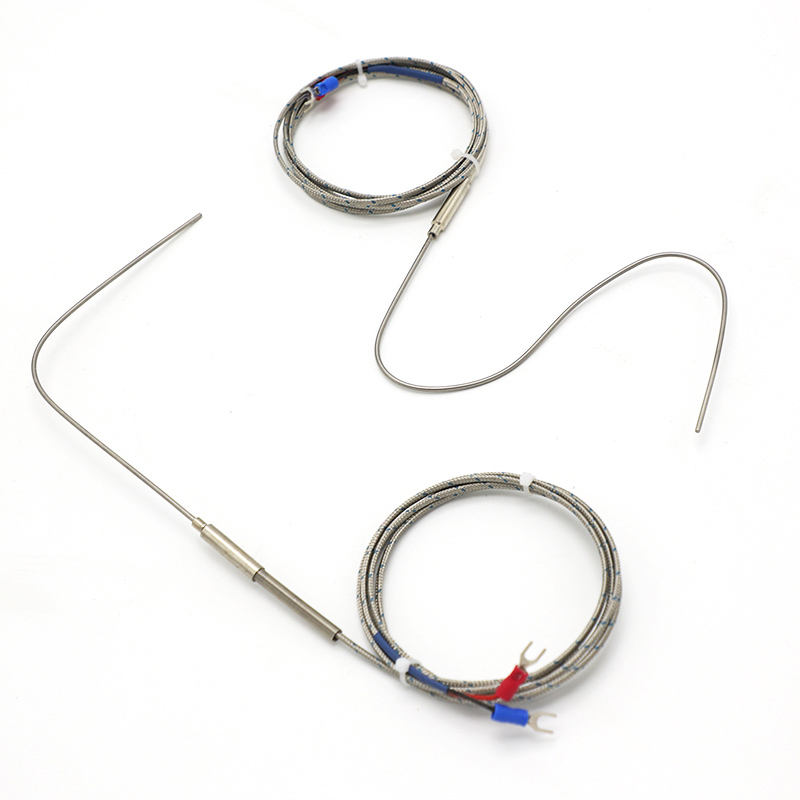 เทอร์โมคัปเปิลยืดหยุ่นหุ้มเกราะเข็ม Type K 2 สาย อุณหภูมิสูง ความเที่ยงตรงสูง เทอร์โมคัปเปิลพร้อมเซ็นเซอร์ PT100 RTD แบบขยาย