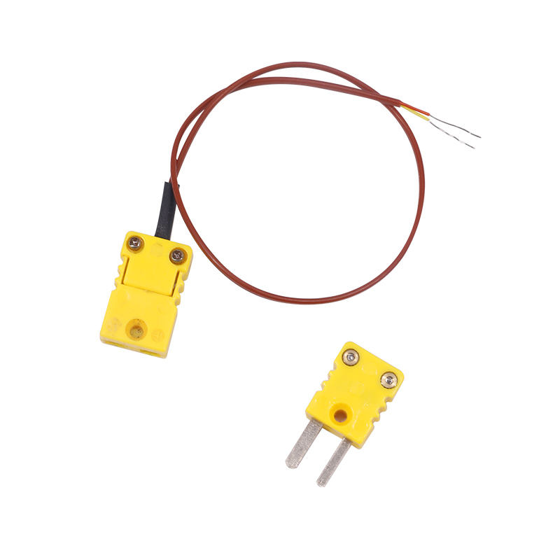 สายต่อเทอร์โมคัปเปิล 2 สายสำหรับวัดอุณหภูมิหุ้มด้วย PTFE สีน้ำตาลพร้อมปลั๊กเทอร์โมคัปเปิลสำหรับเซนเซอร์ชนิด K แบบสัมผัสโดยตรง สายต่อเทอร์โมคัปเปิล 2 สายสำหรับวัดอุณหภูมิหุ้มด้วย PTFE สีน้ำตาลพร้อมปลั๊กเทอร์โมคัปเปิลสำหรับเซนเซอร์ชนิด K แบบสัมผัสโดยตรง