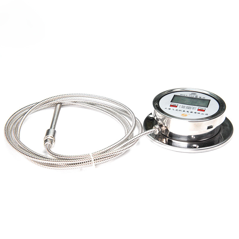 เทอร์โมมิเตอร์จอแสดงผลดิจิตอลความแม่นยำสูง Radial K-Type Pt100 เทอร์โมมิเตอร์ เทอร์โมมิเตอร์ดิจิตอลท่อสแตนเลสแบบยืดหยุ่น