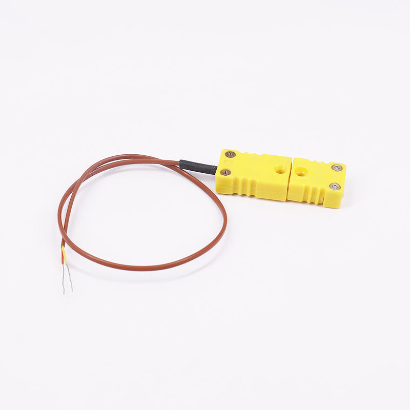 สายต่อเทอร์โมคัปเปิล 2 สายสำหรับวัดอุณหภูมิหุ้มด้วย PTFE สีน้ำตาลพร้อมปลั๊กเทอร์โมคัปเปิลสำหรับเซนเซอร์ชนิด K แบบสัมผัสโดยตรง